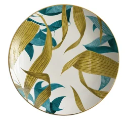 Las Palmas Porcelain Soup Plate with blue/yellow palm leaves #3