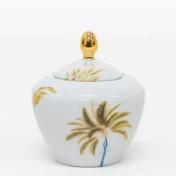 Las Palmas Porcelain Tea Set with palm leaves decoration
