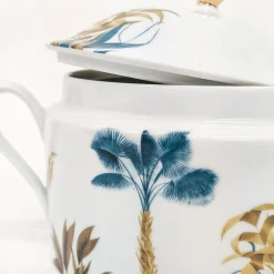 Las Palmas porcelain Tureen with yellow/blue palms
