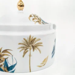Las Palmas porcelain Tureen with yellow/blue palms