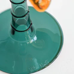 Las Palmas Set Of 6 Blown Glass Wine Glasses With Palm Tree Shape