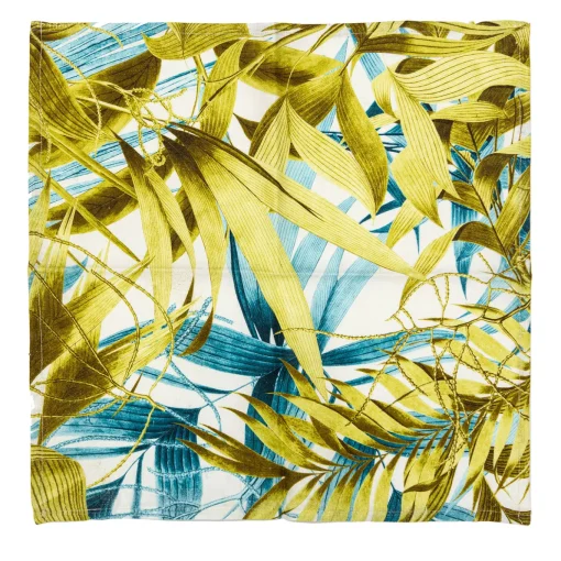 Las Palmas Set Of 6 Linen Napkins With Palm Leaves
