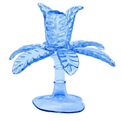 Las Palmas Small Blue blown glass candle holder