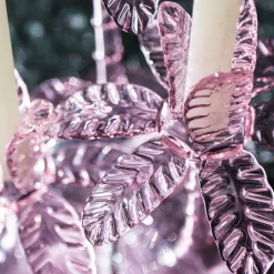 Las Palmas Small Pink blown glass candle holder