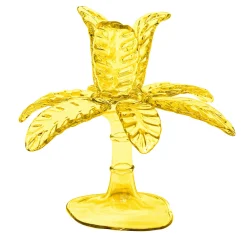 Las Palmas Small Yellow blown glass candle holder