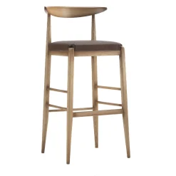 Laura Walnut & Brown Bar Stool