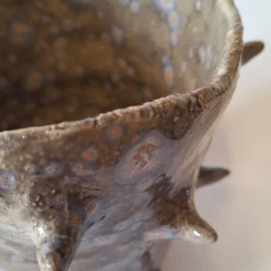 Lava 6 Mottled Beige Ceramic Vase