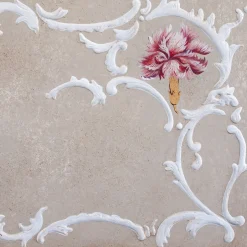 Lavaredo Settee Textural White and Tulips Decors Bench