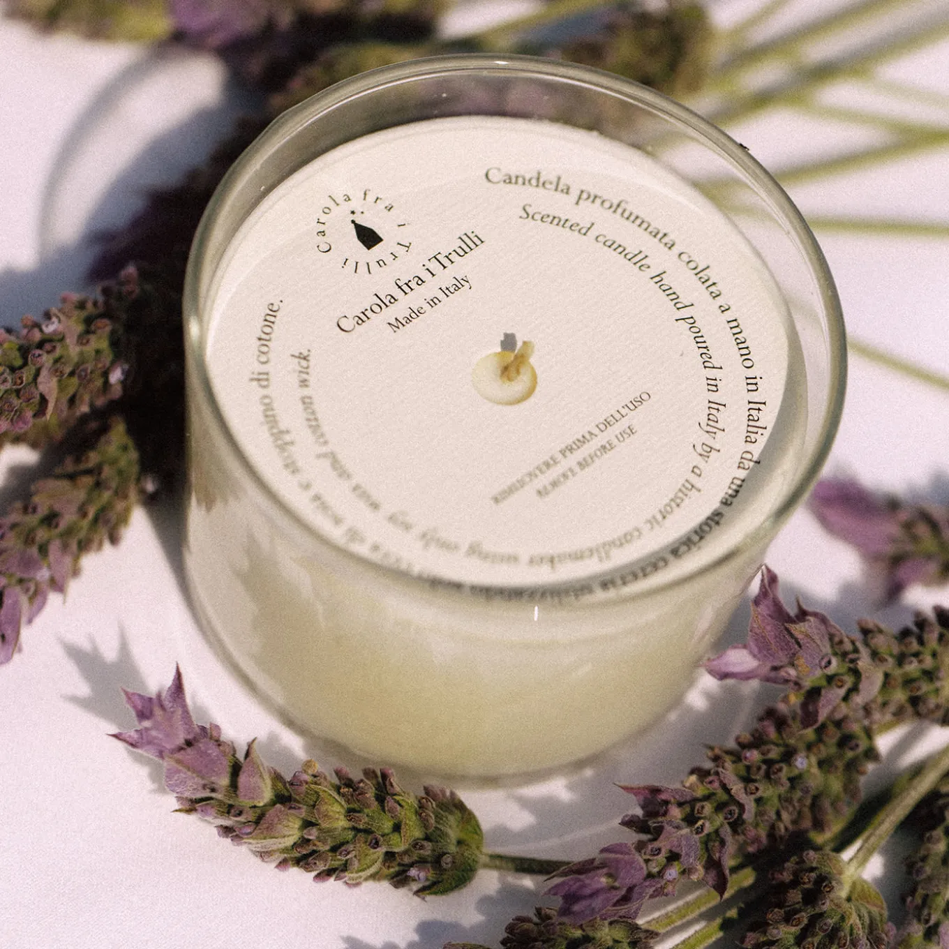 Lavender & Iris Scented Candle with Ceramic Lid