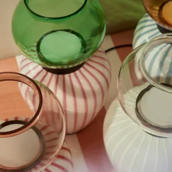 Layla Pink Striped Table Lamp by Serena Confalonieri