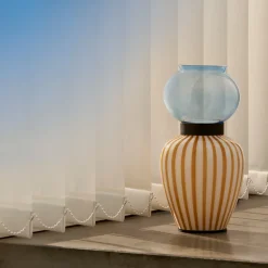 Layla Yellow Striped Table Lamp by Serena Confalonieri