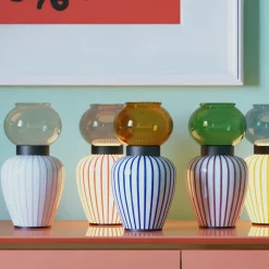 Layla Yellow Striped Table Lamp by Serena Confalonieri