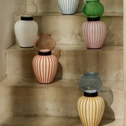 Layla Yellow Striped Table Lamp by Serena Confalonieri