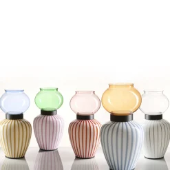 Layla Yellow Striped Table Lamp by Serena Confalonieri