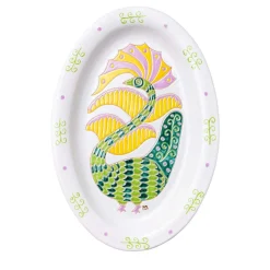 Le Fenici Oval Green and Yellow Tray