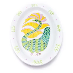 Le Fenici Oval Green and Yellow Tray