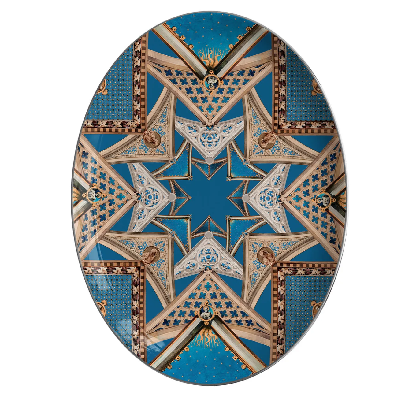 Le Volte Celesti porcelain oval Platter with tarchitectures