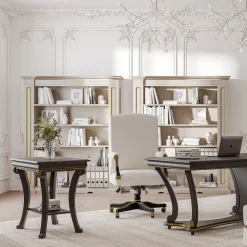 Leather and Wood Swivel Office Chair from Studio Privè Collection