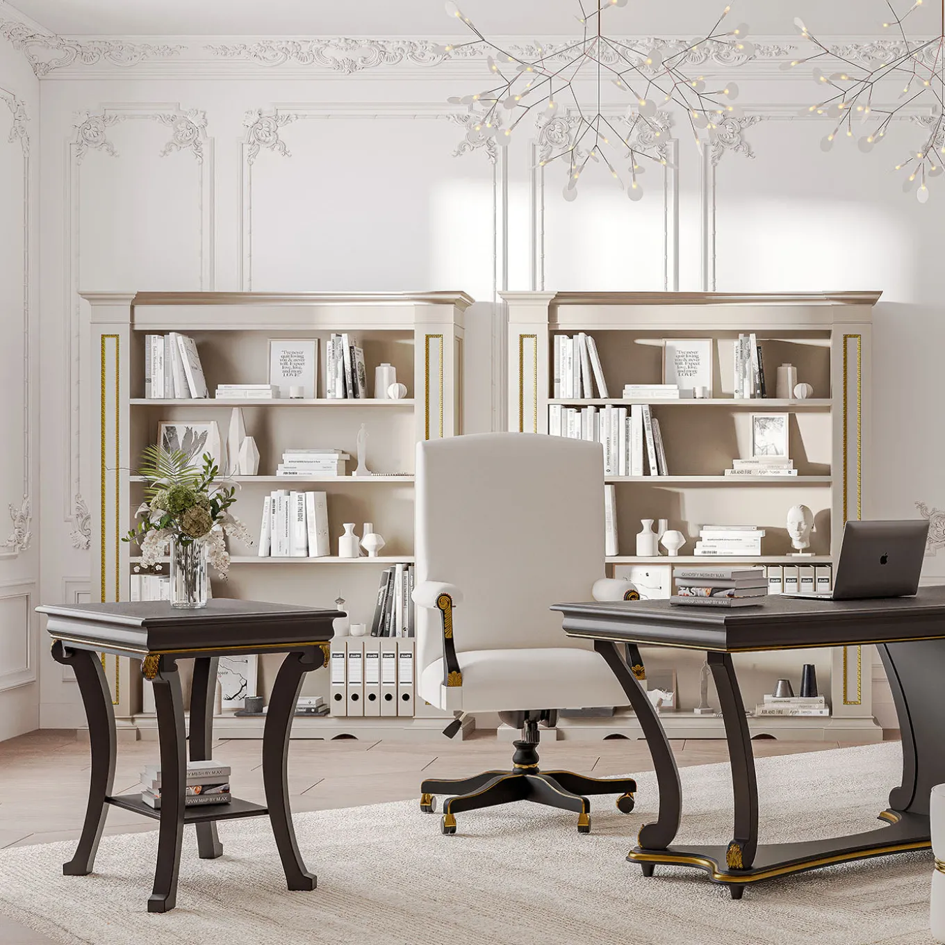 Leather and Wood Swivel Office Chair from Studio Privè Collection