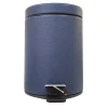 Leather Bin with Lid in Blue