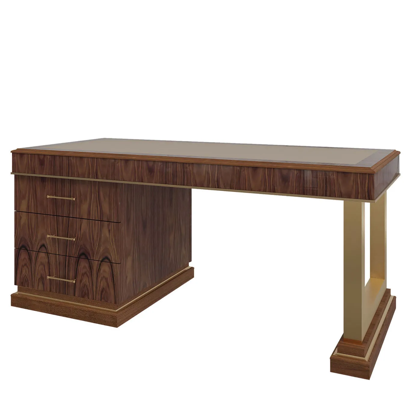 Leather Top & rosewood Writing Desk from Studio Privè Collection