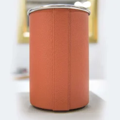Leather Wine Cooler in Orange