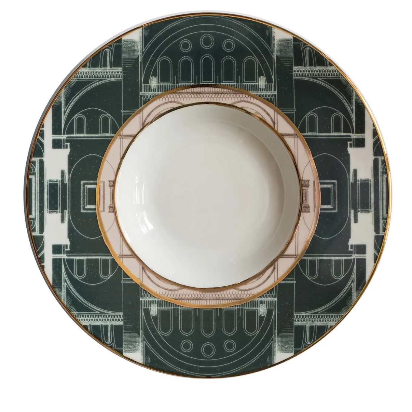 Lebanon Porcelain Soup Plate with architecture decoration #5