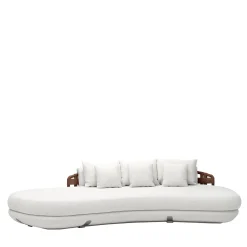 Lee Brown Leather & White Fabric Large Sofa by Pulina Exclusive Interiors