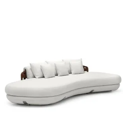 Lee Brown Leather & White Fabric Large Sofa by Pulina Exclusive Interiors
