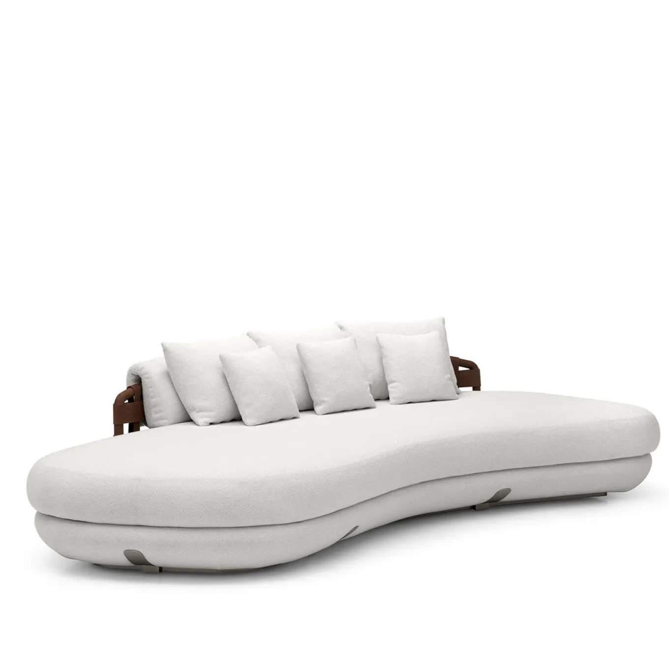 Lee Brown Leather & White Fabric Large Sofa by Pulina Exclusive Interiors