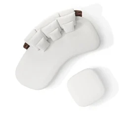 Lee Brown Leather & White Fabric Large Sofa by Pulina Exclusive Interiors