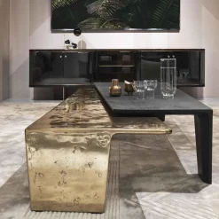 Lego Gold Alluminium And Black Marble Nesting Table