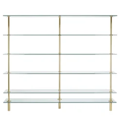 Legs Bookshelves in Crystal and Polished Brass By Paolo Rizzato