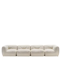 Leisure 4-Seater White Sofa by Lorenza Bozzoli