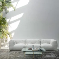 Leisure 3-Seater White Sofa by Lorenza Bozzoli