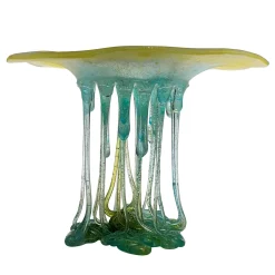 Lemon Fresh Aqua Blue And Green Glass Sculpture