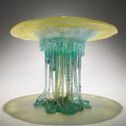 Lemon Fresh Aqua Blue And Green Glass Sculpture