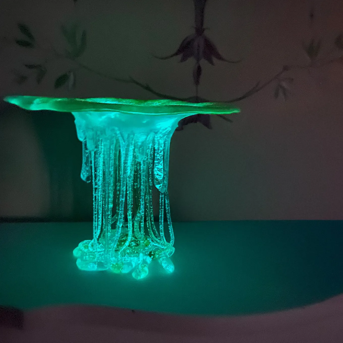 Lemon Fresh Aqua Blue And Green Glass Sculpture