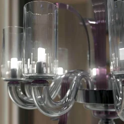 Leonardo 10-light Gray and Purple Murano Glass Floor Lamp