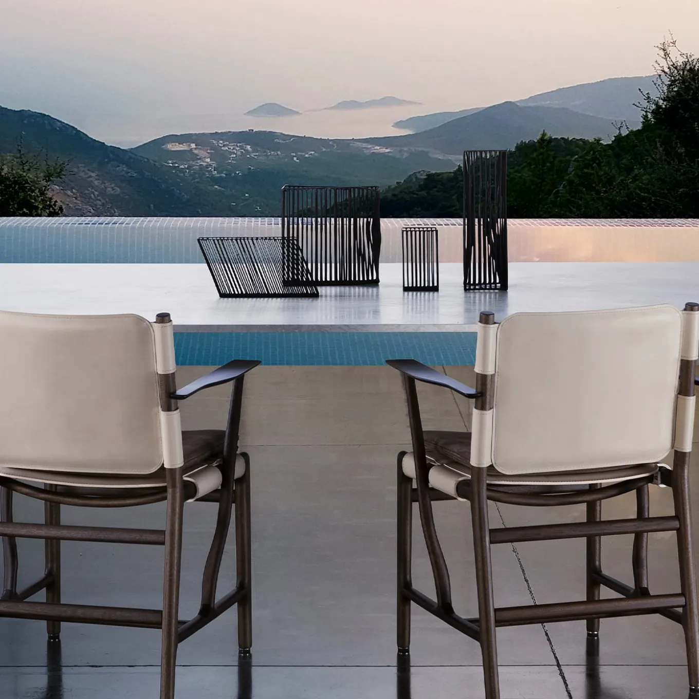 Levante Beige Chair with Armrests by Massimo Castagna