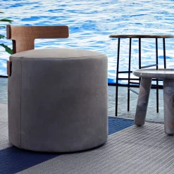 Levante Beige T-Pouf by Massimo Castagna