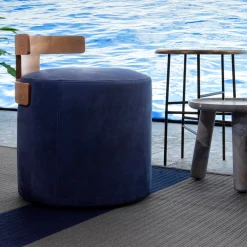 Levante Blue T-Pouf by Massimo Castagna