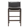 Levante Dark Leather Stool by Massimo Castagna