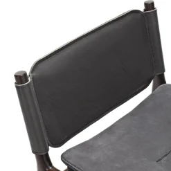 Levante Dark Leather Stool by Massimo Castagna