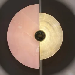 Levante Wall Sconce in Satin Brass and Pink Onyx