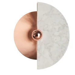 Levante Wall Sconce in Satin Copper and Carrara Marble