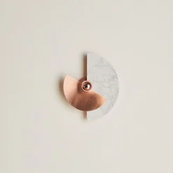 Levante Wall Sconce in Satin Copper and Carrara Marble