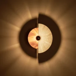 Levante Wall Sconce in Satin Copper and Carrara Marble