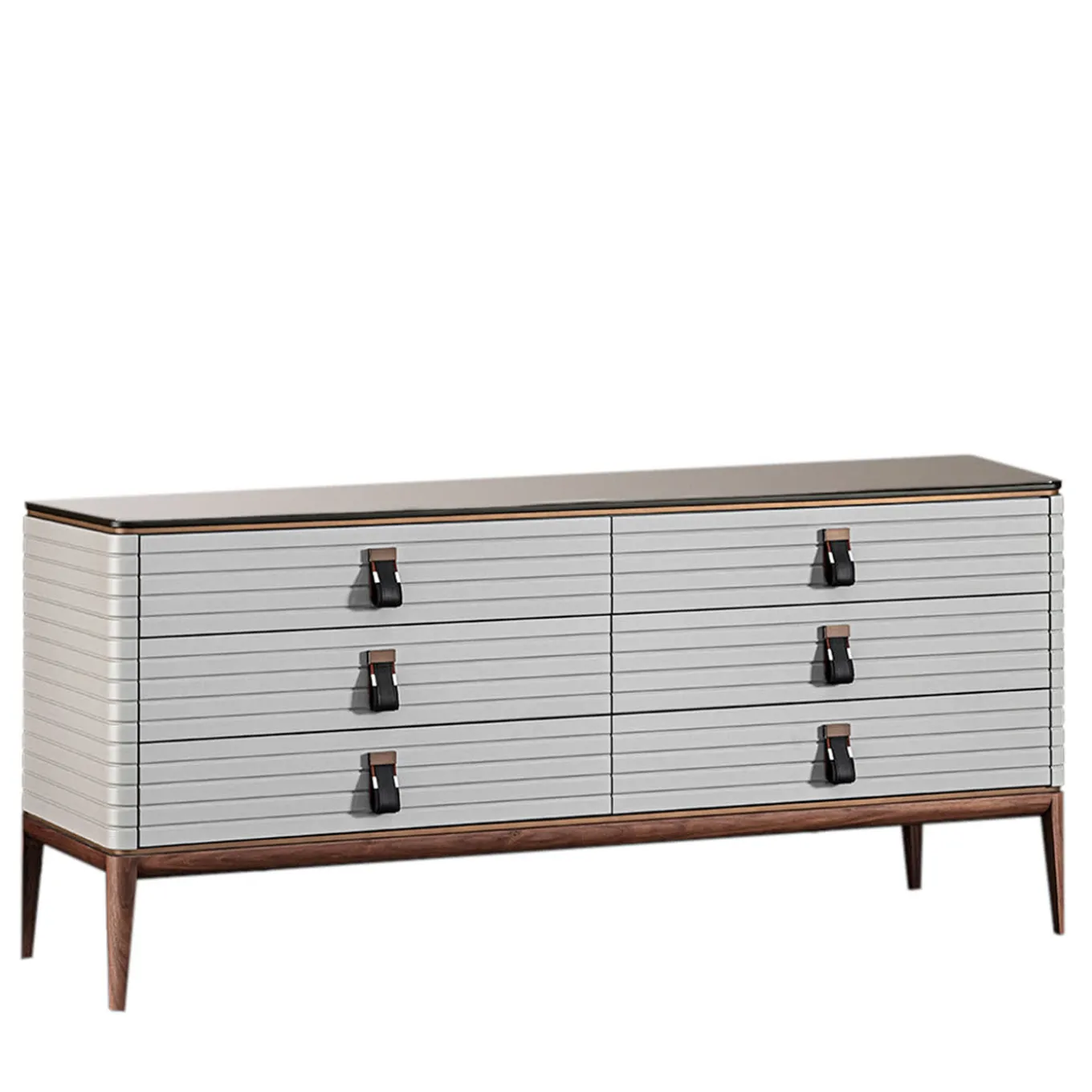 Levanzo 6-Drawer Gray Dresser
