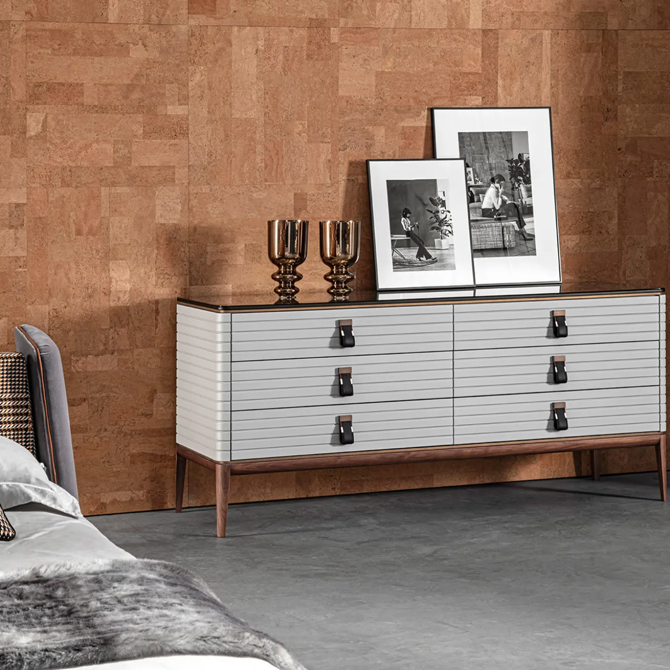 Levanzo 6-Drawer Gray Dresser